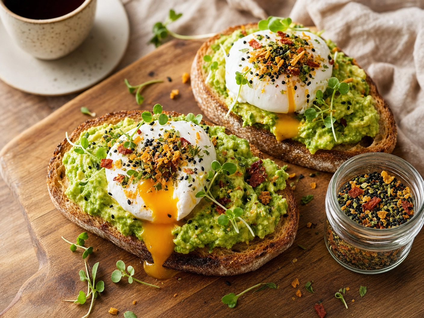 Das ultimative Avocado-Toast mit pochiertem Ei & Butterbrot Booster